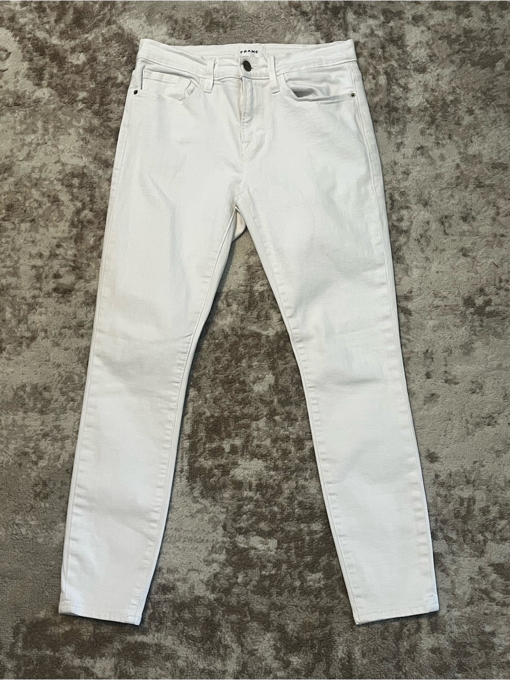 FRAME Le Skinny de Jeanne Crop Jeans Womens Size 27 White Ankle Denim